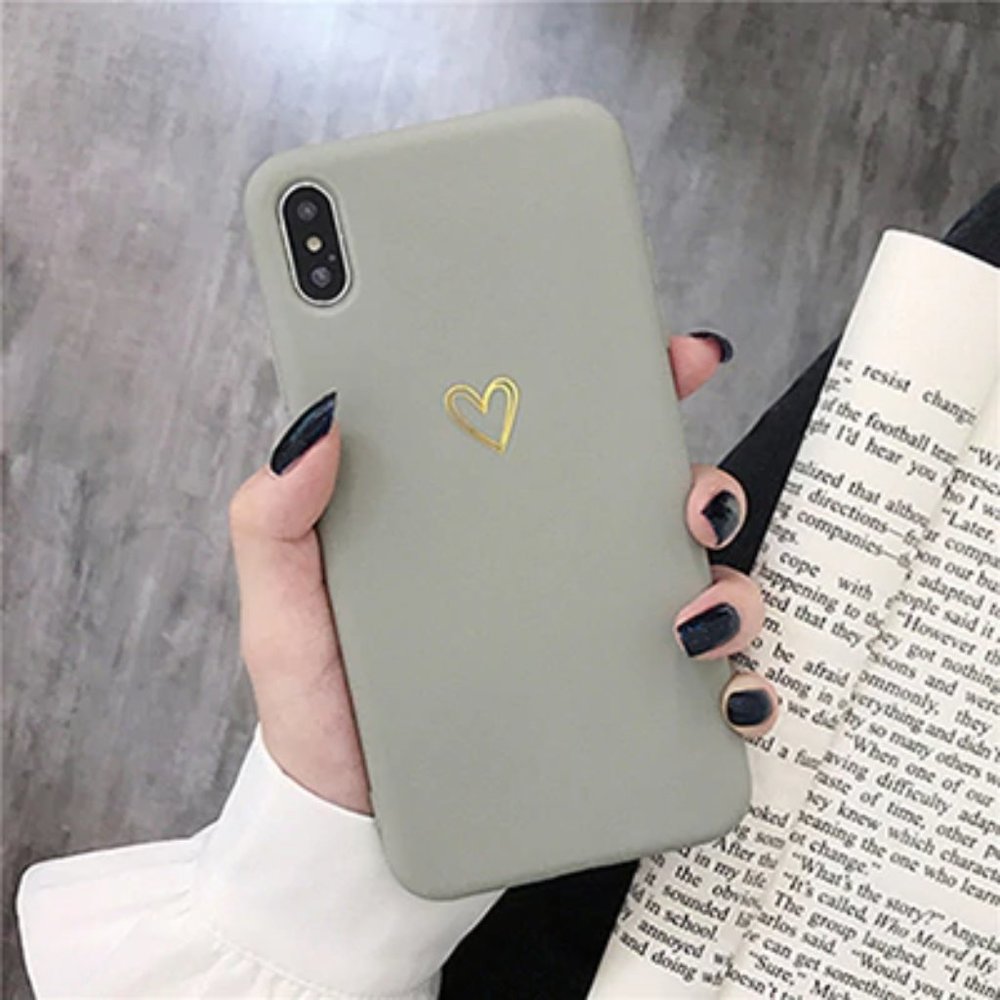 NEW iPhone 13/12/11/Pro/Max/XR Gold Heart Logo case - Picture 3 of 6